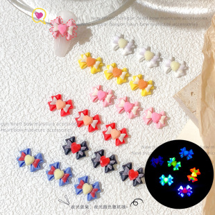 Dopamine color nail art jewelry material nail patch love diamond bright color nail art diamond mixed flat bottom trinket