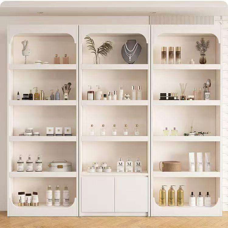 展示柜产品化妆品货架样品美容院置物架美甲多层玻璃门陈列柜子