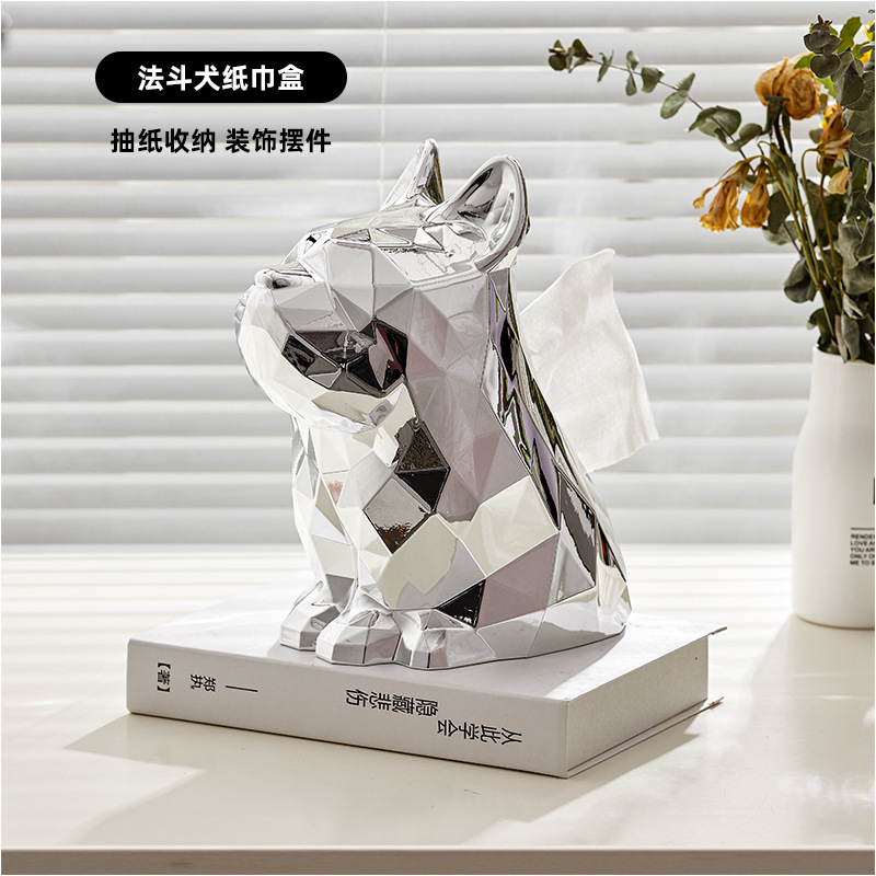 Caja de pañuelos de cubo francés creativo sala de estar mesa de café servilleta caja de pañuelos de lujo simple diseño personalizado adornos decorativos