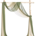 跨境美人纱亮光雪纺桌布桌旗帷幔纱幔窗帘婚礼结婚装饰亮片桌旗批