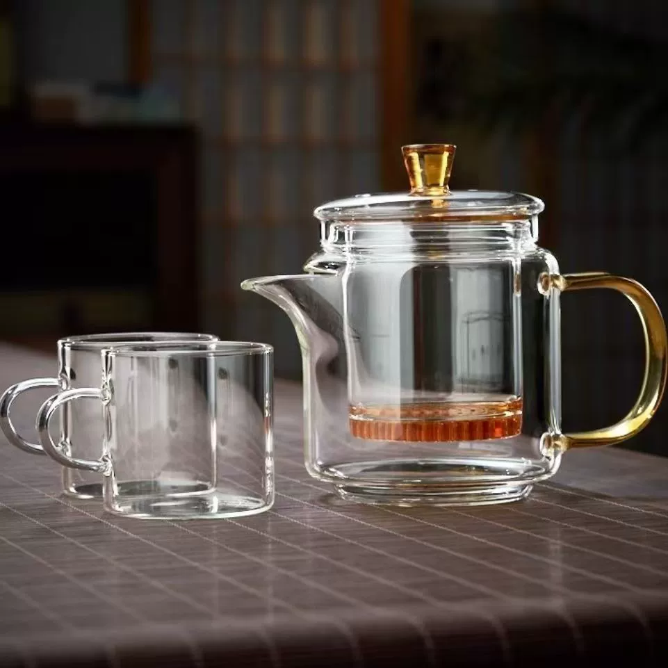 Tea water separation glass teapot high temperature resistance high-end kung fu tea cup teapot magic pot cooking teapot brewing