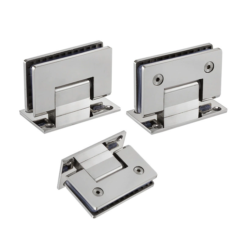 Glass hinge stainless steel, 90 degrees, increased thickness