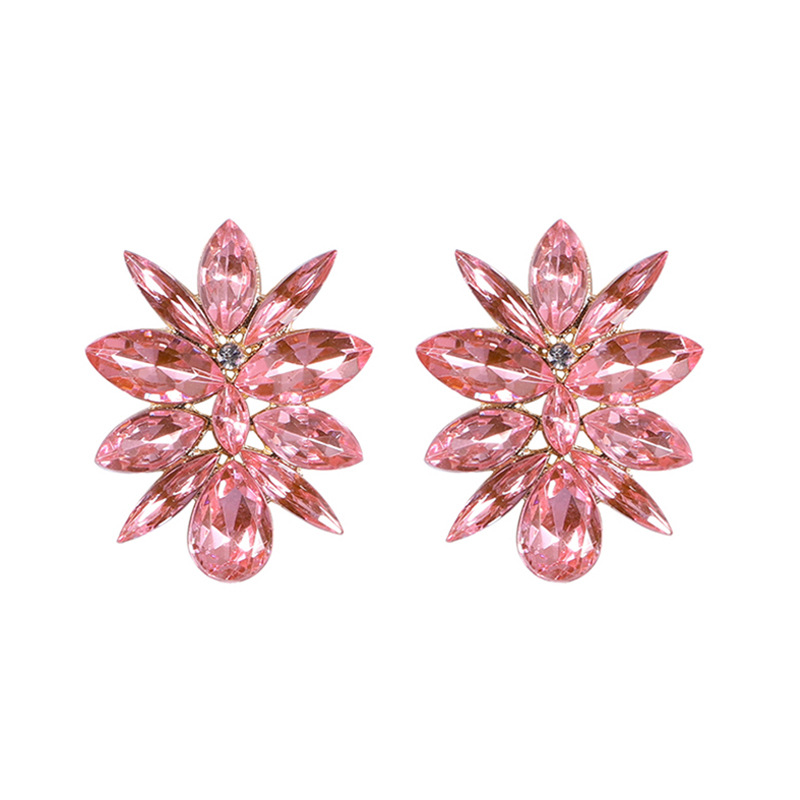 Sweet Water Droplets Alloy Inlay Rhinestones Drop Earrings 1 Pair