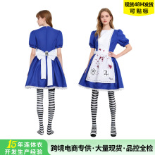 跨境W二次元爱丽丝疯狂回归cos服红色血迹连衣裙圣诞节cosplay服X
