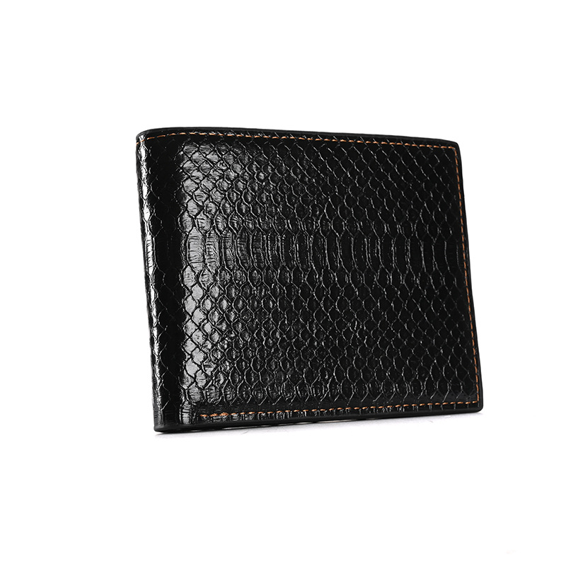 Cartera corta de los hombres transfronterizos de Europa y América del patrón del cocodrilo billetera juvenil dos veces la cremallera horizontal titular del boleto certificado bolsa en stock