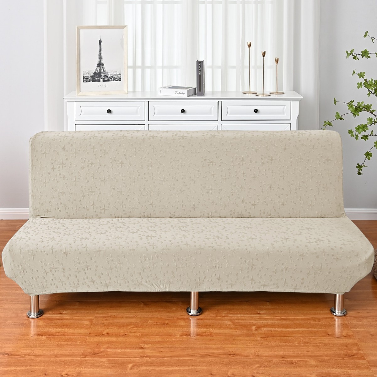 Transfronterizo elástico Jacquard Star sin reposabrazos cubierta de sofá universal todo incluido simple cubierta de sofá plegable en stock