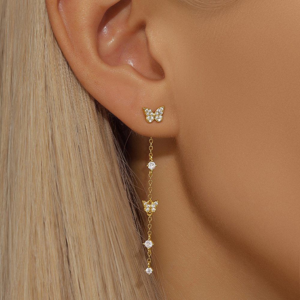 5g Weight 925 Sterling Silver Ear Needle Material Zircon Inlay Material Drop Earrings, Earrings Classification 1 Pair Quantity Holiday, Daily Occasion 925 Sterling Silver Material Geometric, Four Leaf Clover, Tassel, Butterfly Pattern Women's Gender Simple Style Style Tassel, Inlay Craft 1 Pair 925 Sterling Silver Geometric Four Leaf Clover Tassel Zircon Drop Earrings Earrings 7