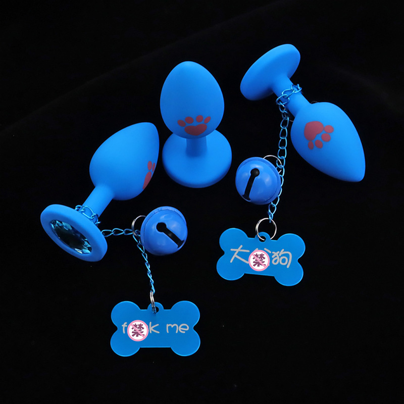 Fun cat claw silicone anal plug back court training props dog tag bell anal plug sm adult supplies a generation of hair