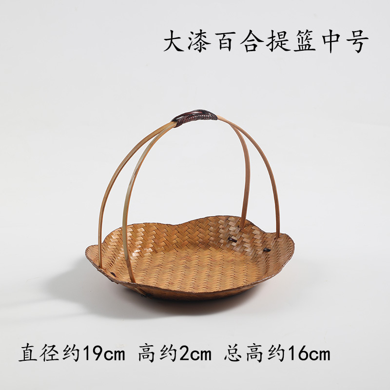 手作り竹編みバスケット家庭用ティープレート果物バスケット菓子トレイ創意竹バスケット結婚竹編みバスケット|undefined