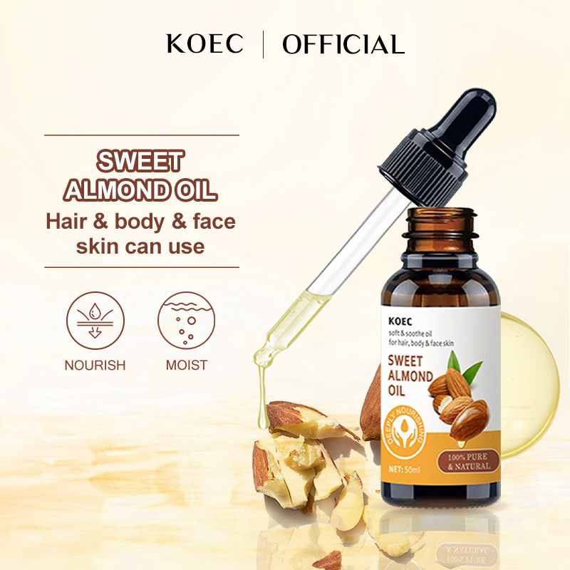 KOEC甜杏仁面部精华油100%自然护肤纯油滋养保湿紧致外贸专供批发