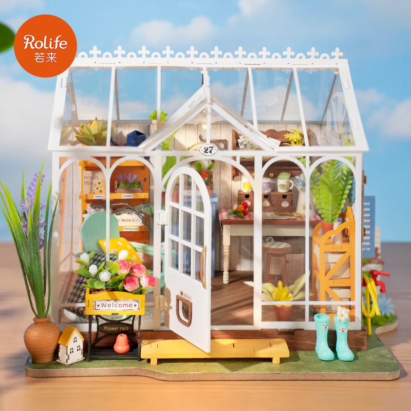 Ruo Lai Diy Cottage Becca Bakery, casa pequeña en miniatura ensamblada a mano, modelo, juguete, regalo de cumpleaños creativo