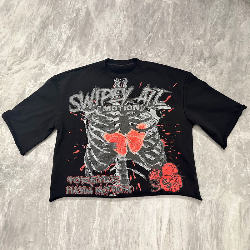 クロスボーダー商品即売wishえび皮夏ファッションメンズバイク機関車3dプリントtシャツ|undefined