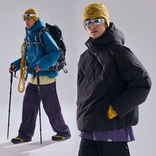 儒孟冬季设计感斜拉链棉服男加厚连帽户外潮牌棉衣情侣款保暖外套