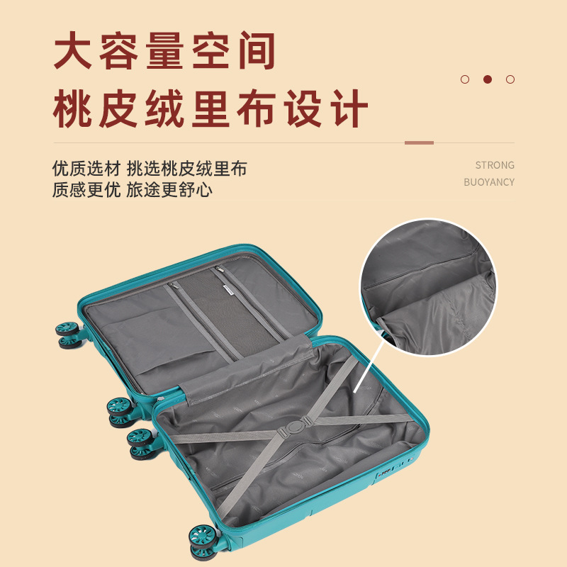 Maleta de embarque Caja madre de PP multifuncional femenina de 18 pulgadas Caja de contraseña a prueba de explosiones de tres piezas para estudiantes varones de alto valor