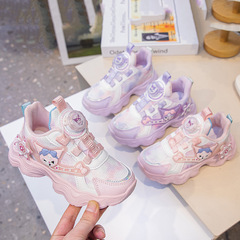 アニメファッション少女スポーツシューズ2025新型春秋児童ネット面おじさん靴女の子皮面カジュアル靴潮
