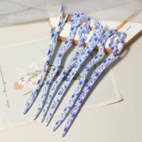 Ретро этнические булочки Новый китайский классический сине-белый фарфор высокого уровня cheongsam