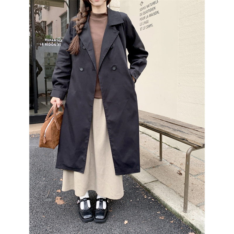 大码高级感风衣外套女装新款秋冬别致胖MM宽松显瘦英伦风大衣
