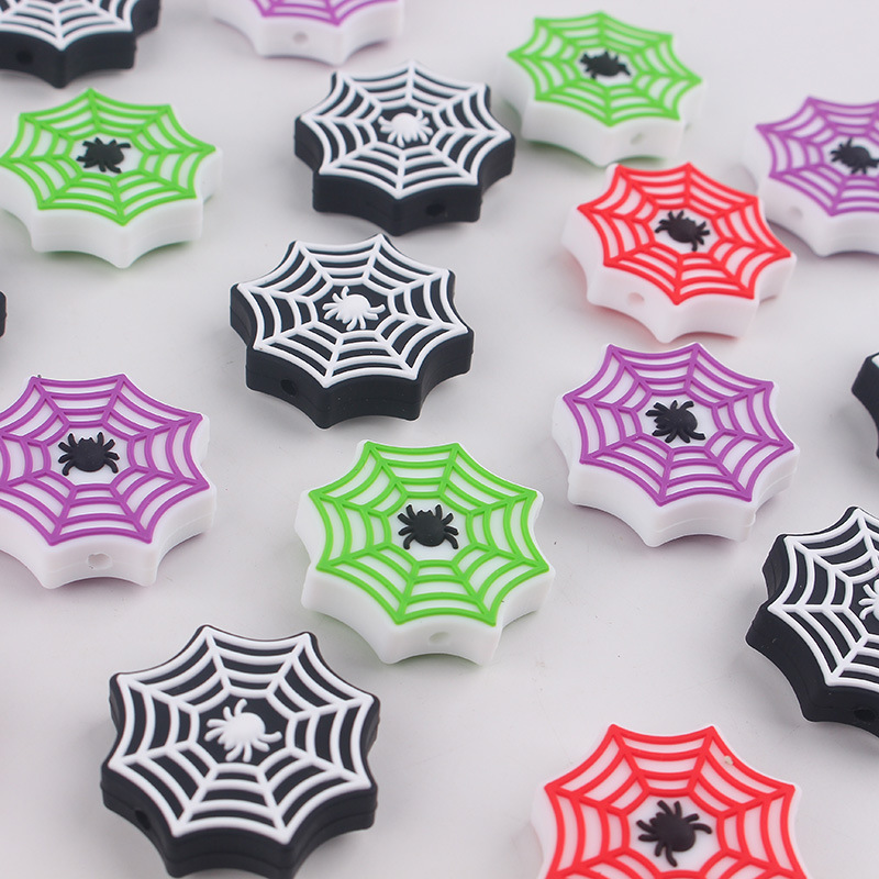 Extraña tela de araña de silicona cuentas creativas bolígrafo DIY accesorios goteo cuentas accesorios de cadena de tetina