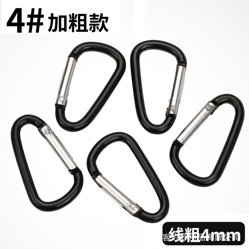 High quality No. 4 D type mountaineering buckle aluminum alloy hanging buckle spring buckle hook safety connection lock factory direct supply wholesale