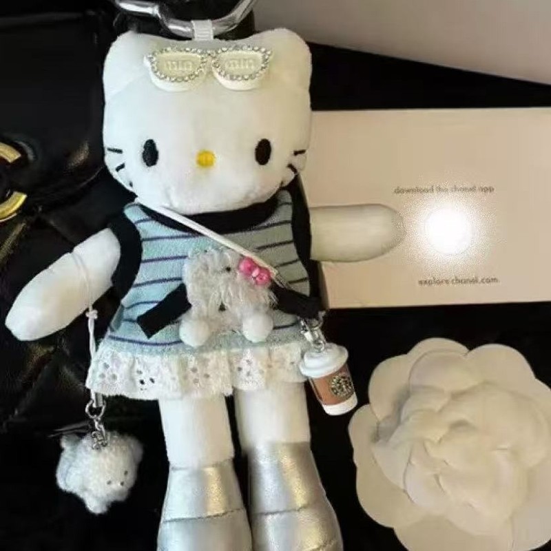 可爱长腿猫挂件kitty包包挂件毛绒玩偶公仔书包kt挂饰女生可爱饰|undefined