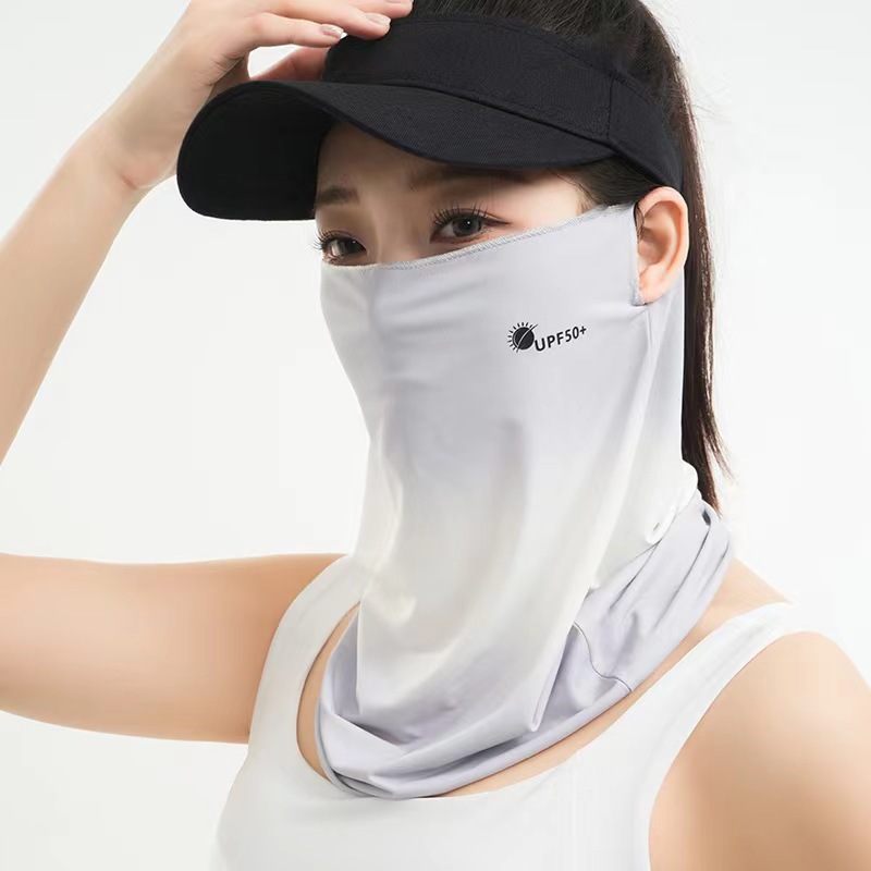 Máscara solar para mujeres verano anti-UV helado cool cuello para montar al aire libre protector de cuello protector de la cara colgando toallas faciales