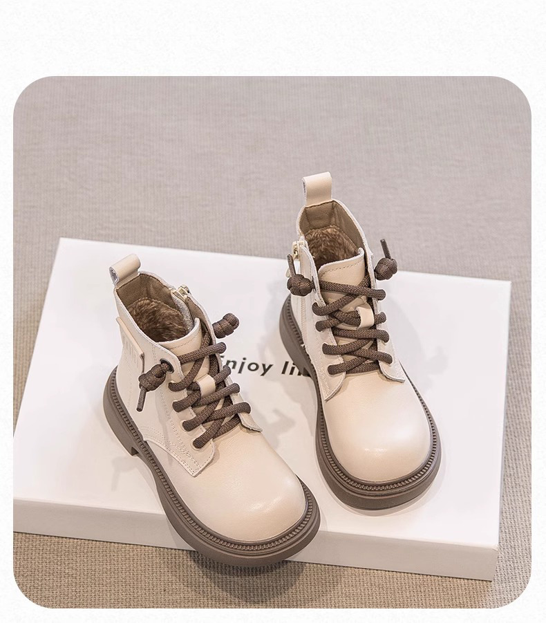 Girls' Martin made of two cotton autumn winter 2024, new with added fleece for boys, girls' short boots, medium and_voghion.com