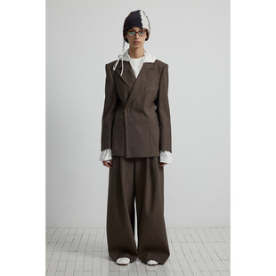 [Shixing] New Double-Collar Two-Wear Design with Side-Breasted Hourglass Waist-Cinching Shoulder Pads and Straightening Suit Jacket for Women V7471