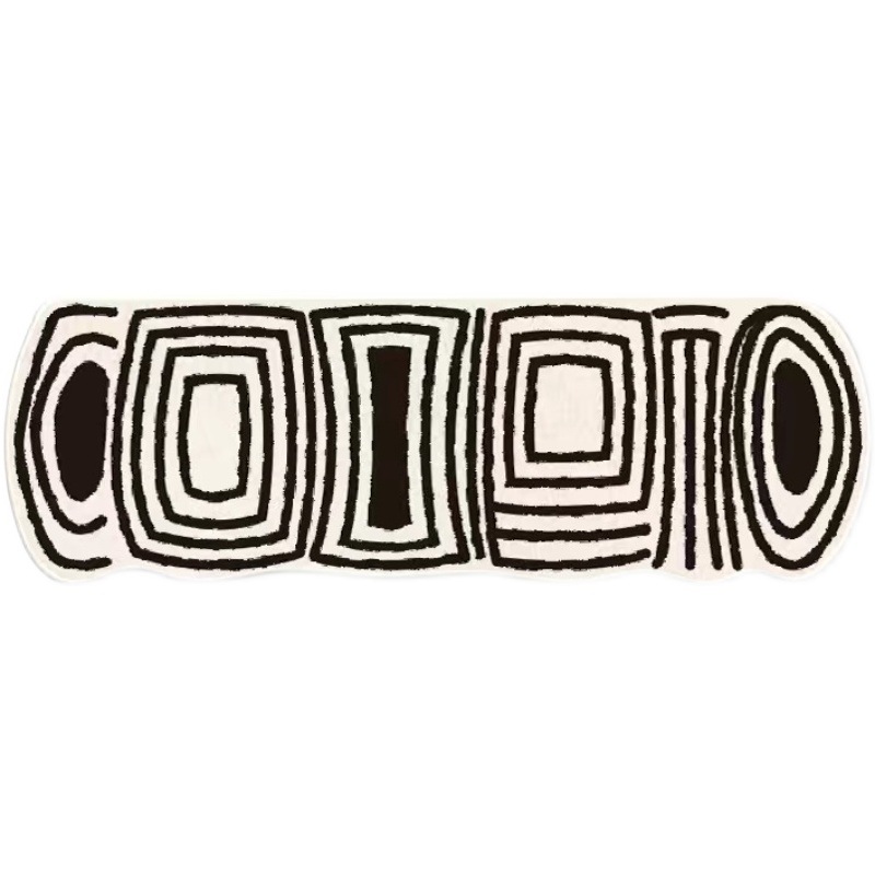 5ZV7 black and white plaid carpet imitation cashmere living room bedroom bedside blanket retro checkerboard rug bay window stain-resistant