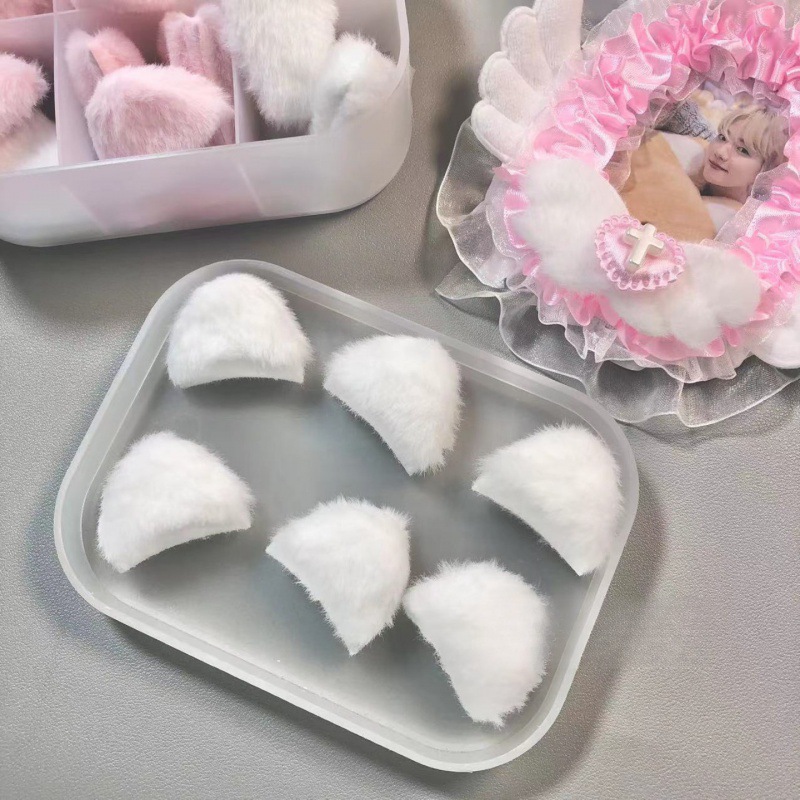 귀여운 봉제 고양이 귀 액세서리 토끼 귀 수제 DIY 카드 세트 레이스 레이스 DIY 소재 바 세트 액세서리.