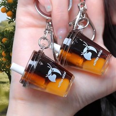 Douyinと同じスタイルのラッキンオレンジCアメリカンコーヒーキーホルダーペンダントインかわいいクリエイティブバッグペンダント高価値