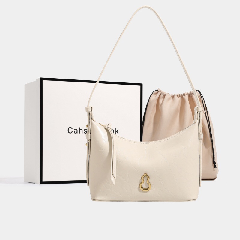Qixi Festival Gift: Dong Jie's Same Style Banpo Jinyuan Hobo Bag for Women, 2026 New Model, Original Genuine Leather Texture Underarm Bag