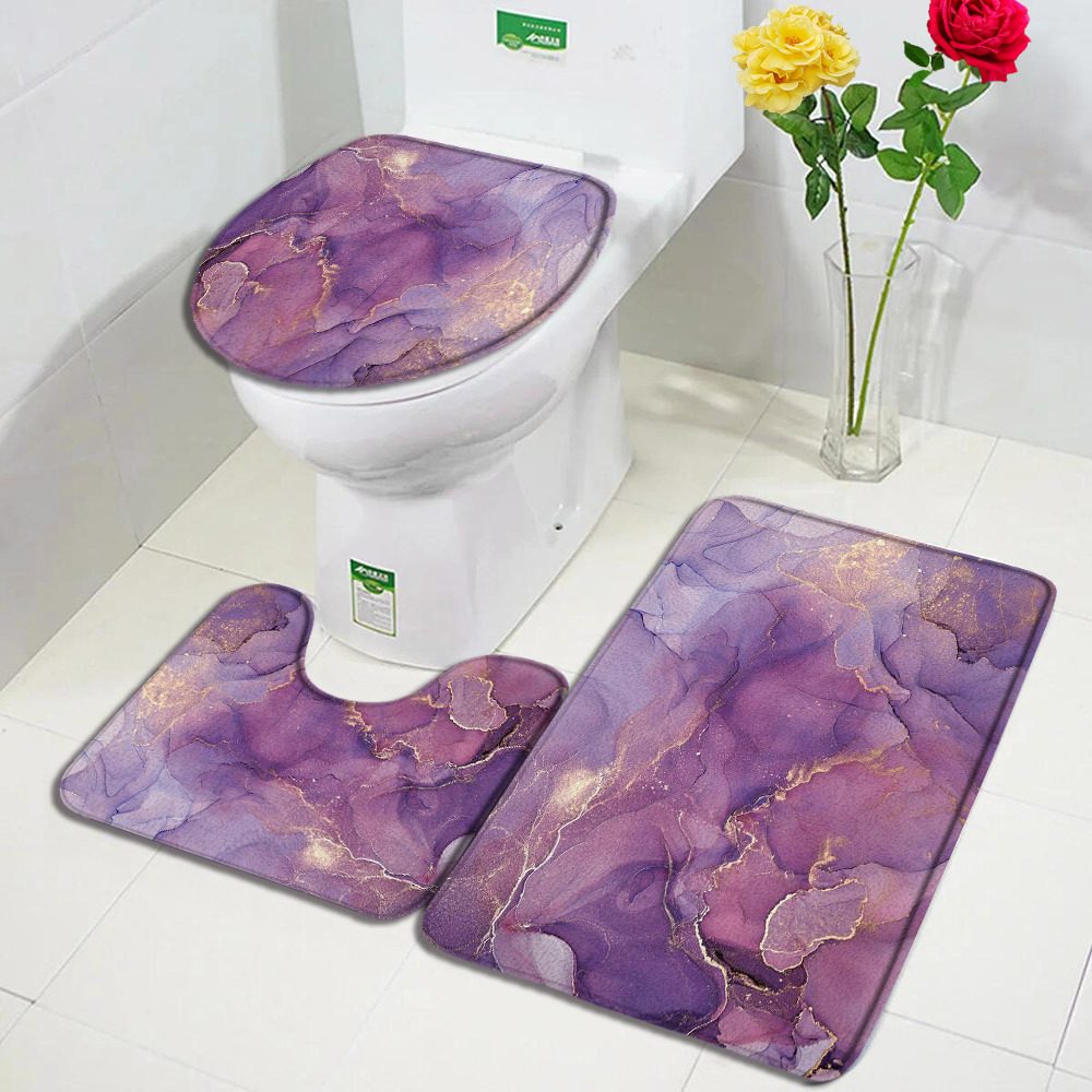 Baño transfronterizo de tres piezas aislante de frío absorción de agua alfombra de franela resistente al desgaste y sucia fácil de cuidar alfombra antideslizante de decoración doméstica