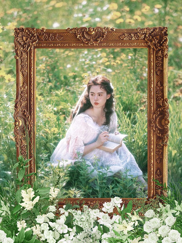 European-Style Oil Painting Frame, Gold Photo Frame, 36inch Photo Frames, Studio Wall Frame, Vintage Wedding Props, Photography Decorative Frame