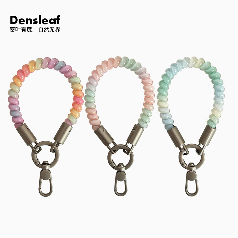 Phone cord mobile phone lanyard, niche high-end style, short wrist keychain, bag accessory, anti-loss and anti-drop hand strap