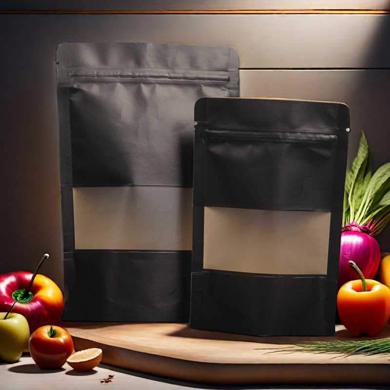 Black cowhide packaging bag food tea packaging bag grains specialty self-sealing bag rice brown sugar nut bag Black cowhide packaging bag food tea packaging bag grains specialty self-sealing bag rice brown sugar nut bag