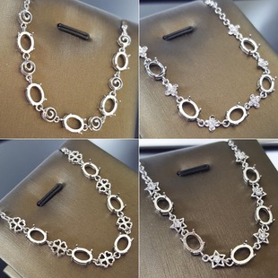 ���ʽS925�y��朿��� ���s��ʯλ����6x8mm ƽ��ʯ��ʯDIY����