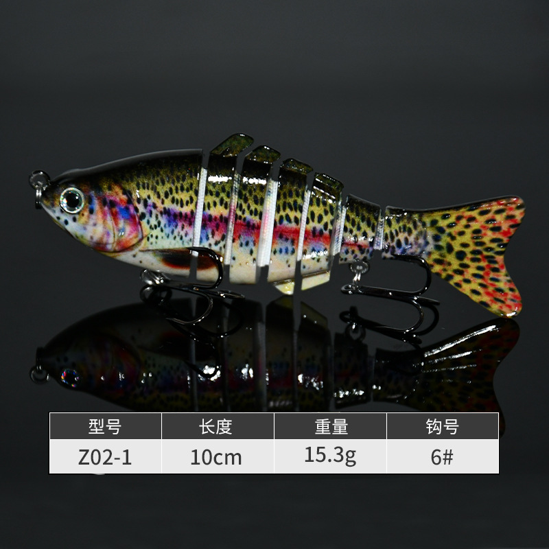 Fabricante 7-Sección 10cm multi-Sección cebo de plástico cebo duro falso cebo simulación biónica de agua dulce Luya cebo