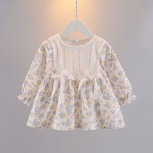6个月女宝宝秋装公主裙0-1岁女童长袖纯棉碎花洋气小裙子婴儿衣服