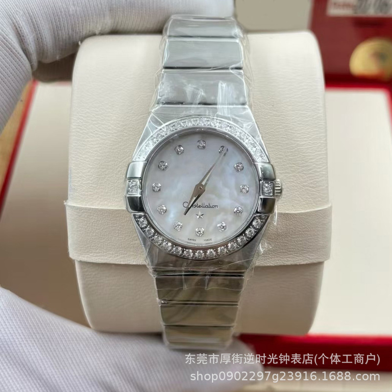 时尚高颜值欧家贝母商务4代星座钢带外贸跨境百搭轻奢石英女表|undefined