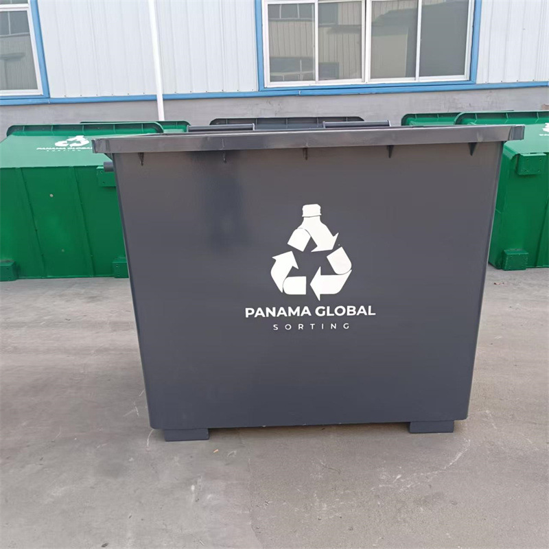 1100L镀锌垃圾桶大容量设计坚固耐用环保材质户外分类垃圾桶