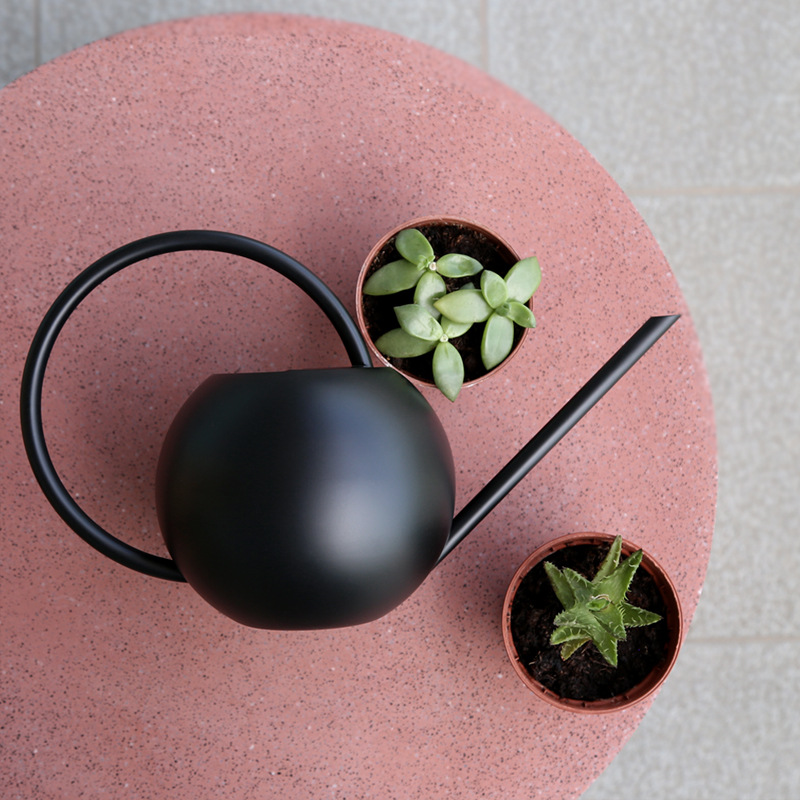 Regadera de acero inoxidable Regadera DE LOS NIÑOS regadera de tamaño pequeño puede riego negro boca larga olla de riego 400ML