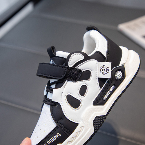 Stylish Velcro-Style Sneakers for Girls | Spring New Arrival Casual Shoes with Cute Panda Design | Trendy Board Shoes for Older Kids