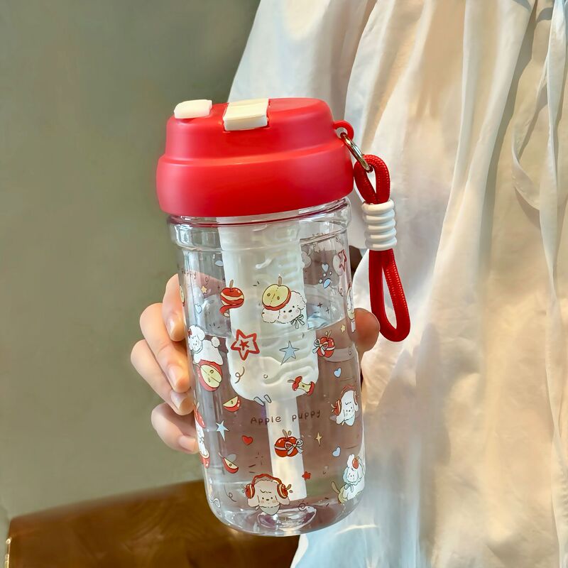 水杯女生高颜值塑料杯创意可爱夏季水杯大容量吸管杯食品级PC材质|undefined