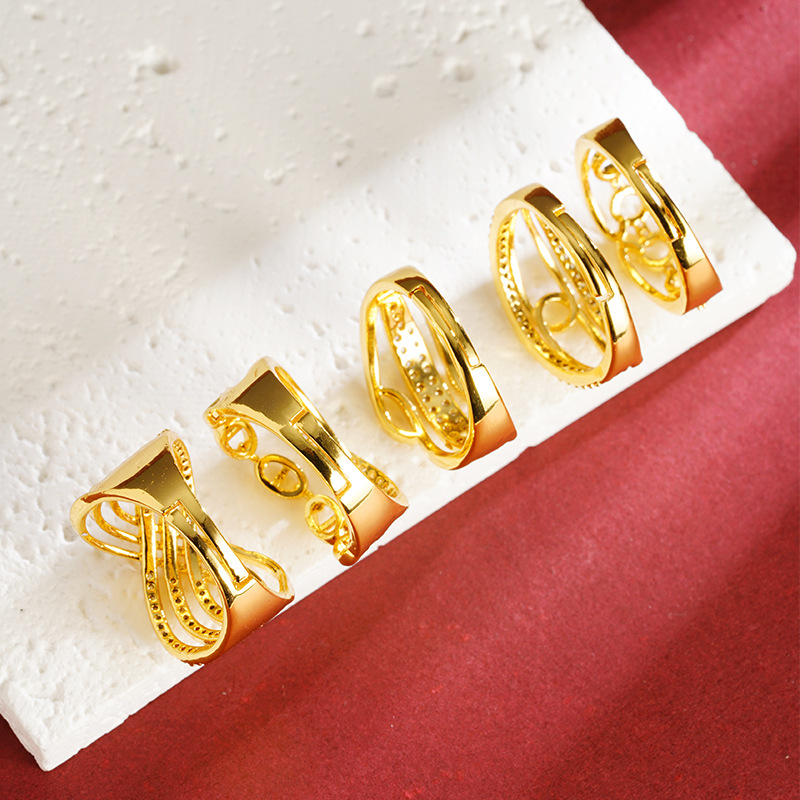 Anillo de mujer de oro de arena de Vietnam personalidad universal Europa y América simplificada viento transfronterizo fabricantes de joyería al por mayor