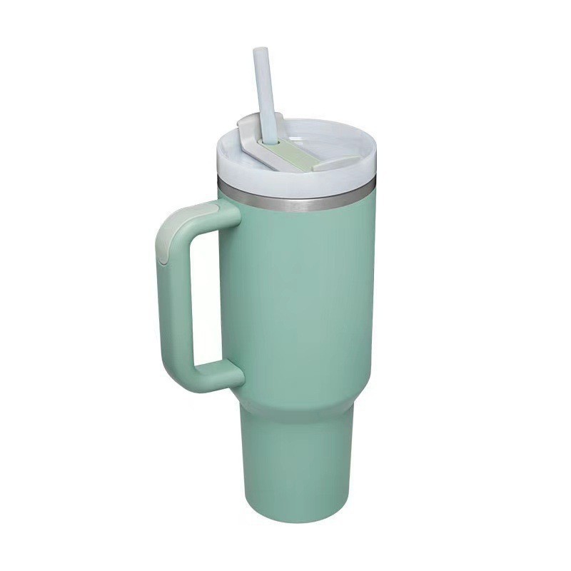 Vaso de Acero Inoxidable de 40 oz con Pajita para Venta Directa Transfronteriza, Vaso Portátil para Auto, Vaso Térmico de Gran Capacidad