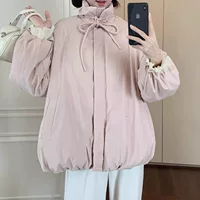 Корейское молоко хрипло розовые бутоны хлопчатобумажной куртки женская игривая сладкая зимняя супер красивая теплая хлопчатобумажная куртка