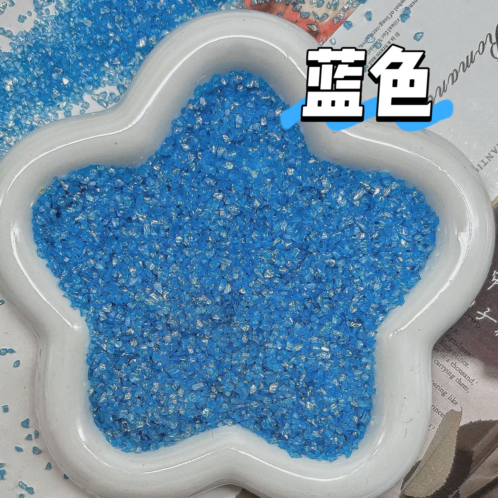 Glass gravel-blue