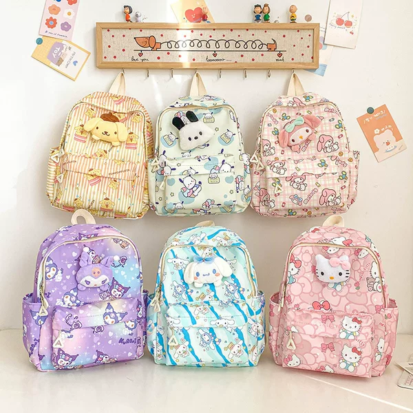 Sanrio New Children's Schoolbag Cute Cartoon Lightweight Backpack for Kindergarten High-value Lightweight All-match Bag