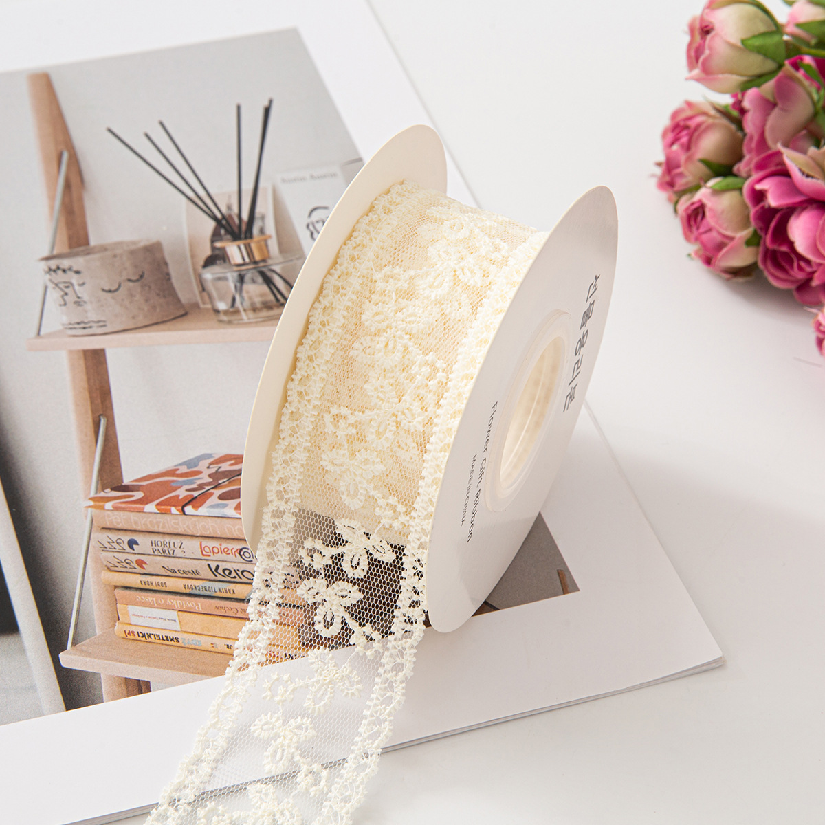 透明レースウェビングメッシュ刺繍ミルクシルク DIY リボンヘアアクセサリー花包装衣類アクセサリー