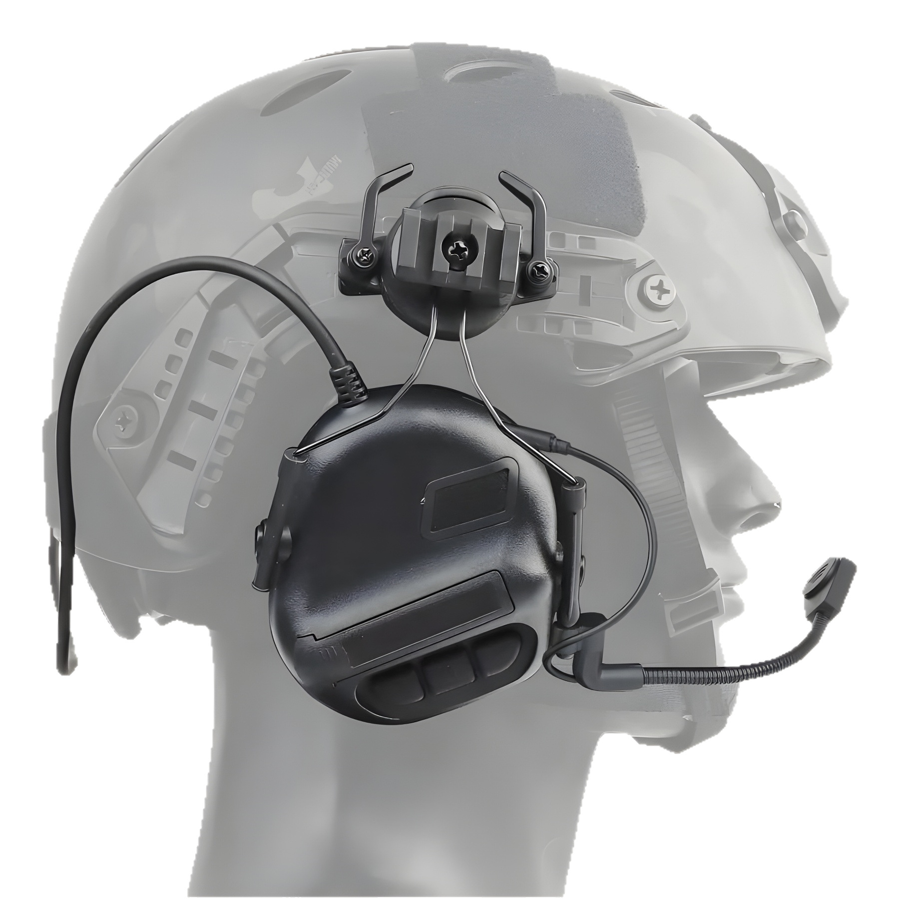 Auriculares Tácticos de Reducción de Ruido con Bluetooth de Nailon y Metal para Casco